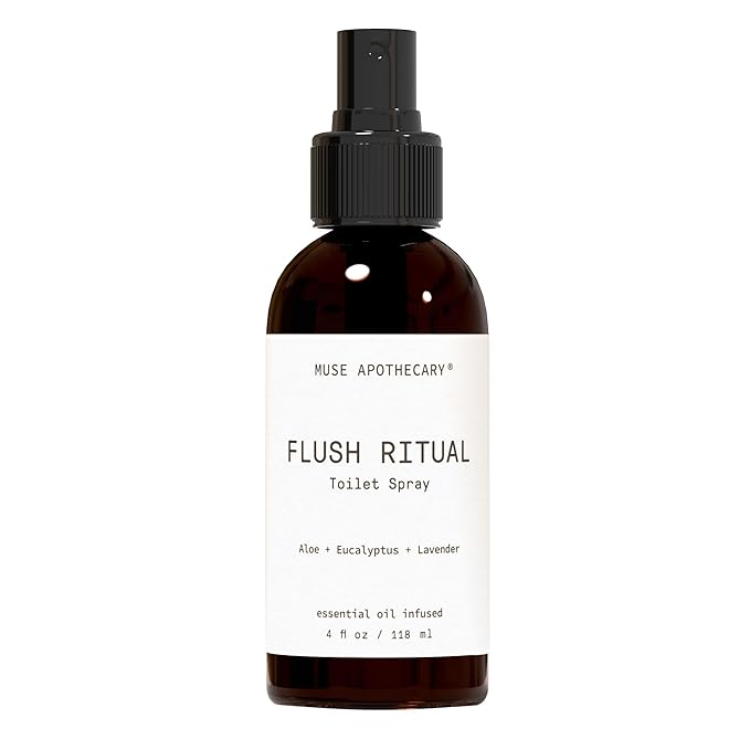 Muse Apothecary Flush Ritual - Aromatic & Refreshing Toilet Spray, Use Before You Go, 4 oz, Infused with Natural Essential Oils - Aloe + Eucalyptus + Lavender
