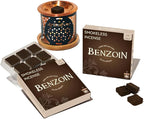 Benzoin Incense Bricks & Flower of Life Exotic Incense Burner by Aromafume | 2 Trays x 9 Bricks | Styrax Extract, Native to Indonesia | Ideal for Prayer & Meditation | Low-Smoke & Non-Toxic