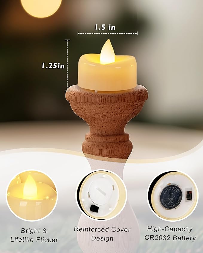 5plots Flameless Candles, 24Pcs Tea Lights Candles Battery Operated, Flameless Tealight Candles Flickering, Electric Tea Lights Votive Candles - Ivory - 1.5" x 1.25"