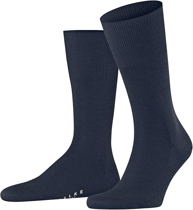 FALKE Men's Airport Dress Socks, Premium Merino Wool Cotton Blend, Sustainable Luxury, Eco-Friendly Business Casual, 1 Pair