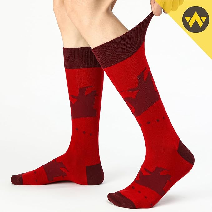 WANDER Men's Dress Socks Cotton Thin Classic Lightweight Socks 6/8 Pairs Solid & Patterned Soft Breathable Socks