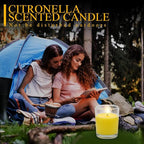Small Citronella Candles Outdoor and Indoor, Yellow Soy Wax Votive Candles for Party Dinner and Camping - 12 Hours Burn Time, Set of 4