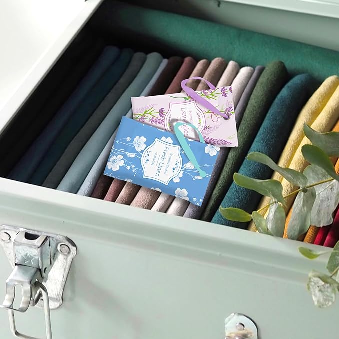 SCENTORINI Sachets for Drawers and Closets, Sachets Bags Long-Lasting, 16 Pack,Wardrobes, Lavender Linen Vanilla Cotton, Home Fragrance Sachet for Closet, Drawer, Wardrobe