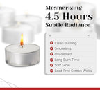 Tea Light Candles in Metal Cups - 4.5 Hours Clean, Long Burning White Unscented Tea Candles - 500 Candles - Votive Bulk for Romantic Dinner, Wedding, Spa & Hotels by PARNOO