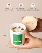 AOOVOO Winter Candles Set for Women - 4 Pack Candles for Home Scented, Aromatherapy Candle with Crystals, 28 oz 200 Hour Long Lasting Candle, Winter Fragrance of Cedar, Fir, Hot Cocoa, Vanilla Cake