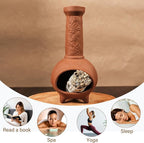 Handmade Terracotta Palo Santo Holder & Mini Chiminea Incense Dish-Elegant Cone Burner for Palo Santo Sticks & Sage-Ideal for Energy Cleansing, Yoga, Meditation,Zen,Altar Decor & Aromatherapy