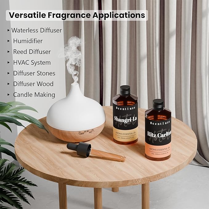 Oil Diffuser Essential Oils Inspired by The Ritz Carlton Scent - Orange, Musk for Aromatherapy Waterless Diffusers 250mL 8.45 Fl Oz Glass Dropper Bottle Fragrance Oil