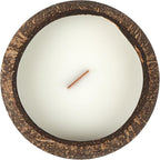 Restaurantware Coconut Shell Candle Pack of 1 Cinnamon Scented Candle Holder Handmade with Double Wax Blend, Wooden Wick, Long-Lasting Upto 13 Hours with Reusable Coconut Shell for Table Decor