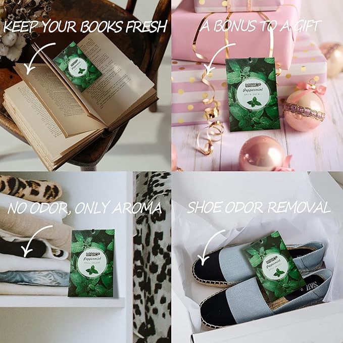 MYARO 12 Packs Peppermint Potpourri Bags Sachets for Drawer and Closet, Long-Lasting Drawer fresheners Closet sachets Home Fragrance