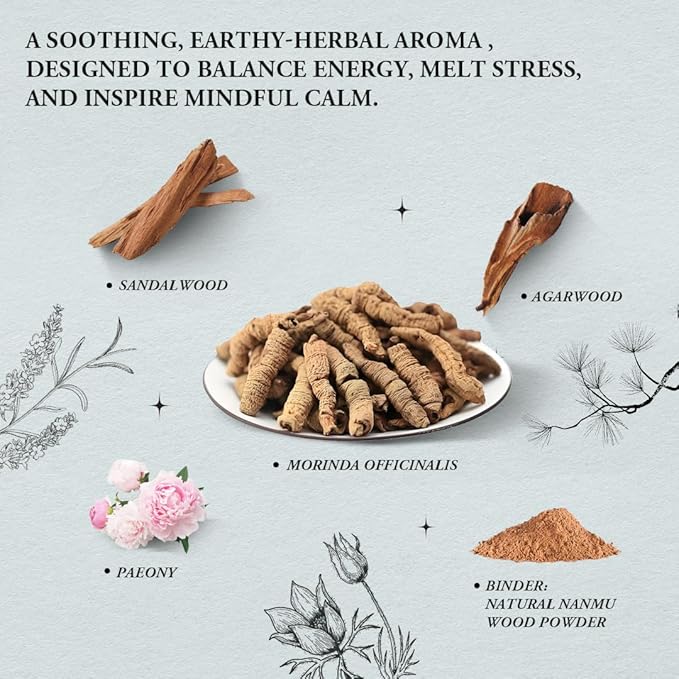 Unwind & Connect - Innergy Morinda Incense Sticks, Natural Tibetan Herbs for Bedroom Romance, 150 Sticks