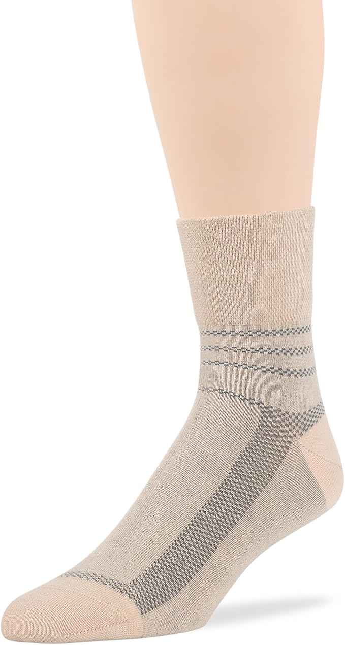 7BigStars Men Extra Wide Novelty Cotton Quarter Socks - 5 Pack Large - Square Mesh - Sock Size 10-13 Shoe Size 9-12 L Brown, Light Beige, Beige, Khaki, Light Brown