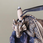 Dragon Backflow Incense Holder Waterfall Incense Burner, with 100 Backflow Incense Cones,1 Mat,1 Tweezers，Aromatherapy Ornamental for Home Office Yoga （Golden Dragon）