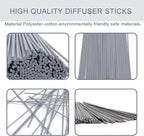 HOSSIAN 50PCS Reed Diffuser Sticks-7.5Inch Grey Diffuser Sticks-Fragrance Decor for Office and Home-Diffuser Oil Sticks Refill