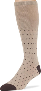 7BigStars Kingdom Men's Diabetic Seamless Cotton Mid Calf Socks - 5 Pack Large - Stripe Pattern - Sock Size 10-13 Shoe Size 9-12 L Dark Brown, Brown, Beige, Light Beige