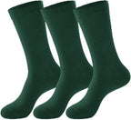 J-BOX Men's Cotton Crew Socks-Wicking Black Dress Socks, Anti-Odor&Breathable for Business/Casual, Size 6-15