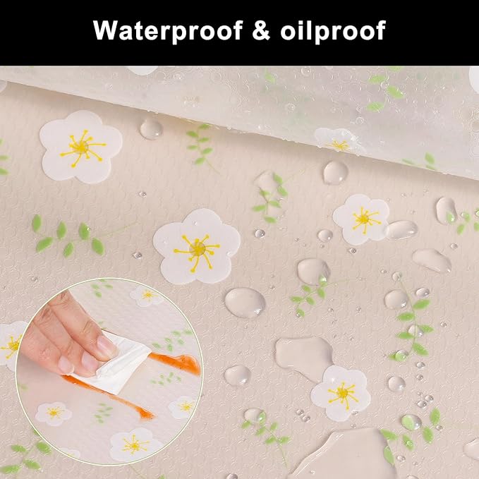 Cooyes Shelf Liner – Premium Non-Adhesive Cabinet & Drawer Liner for Kitchen – Waterproof Shelf Paper with Modern Pattern – Durable EVA Cabinet Mat – Easy to Cut