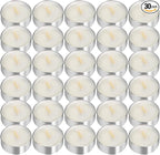 UNBREAKABLE - Tea Light Candles 30 Pack – Unscented Long Lasting 2.5 Hour Burn – White Smokeless Tealights for Decoration, Holiday, Party, Wedding, Home Use
