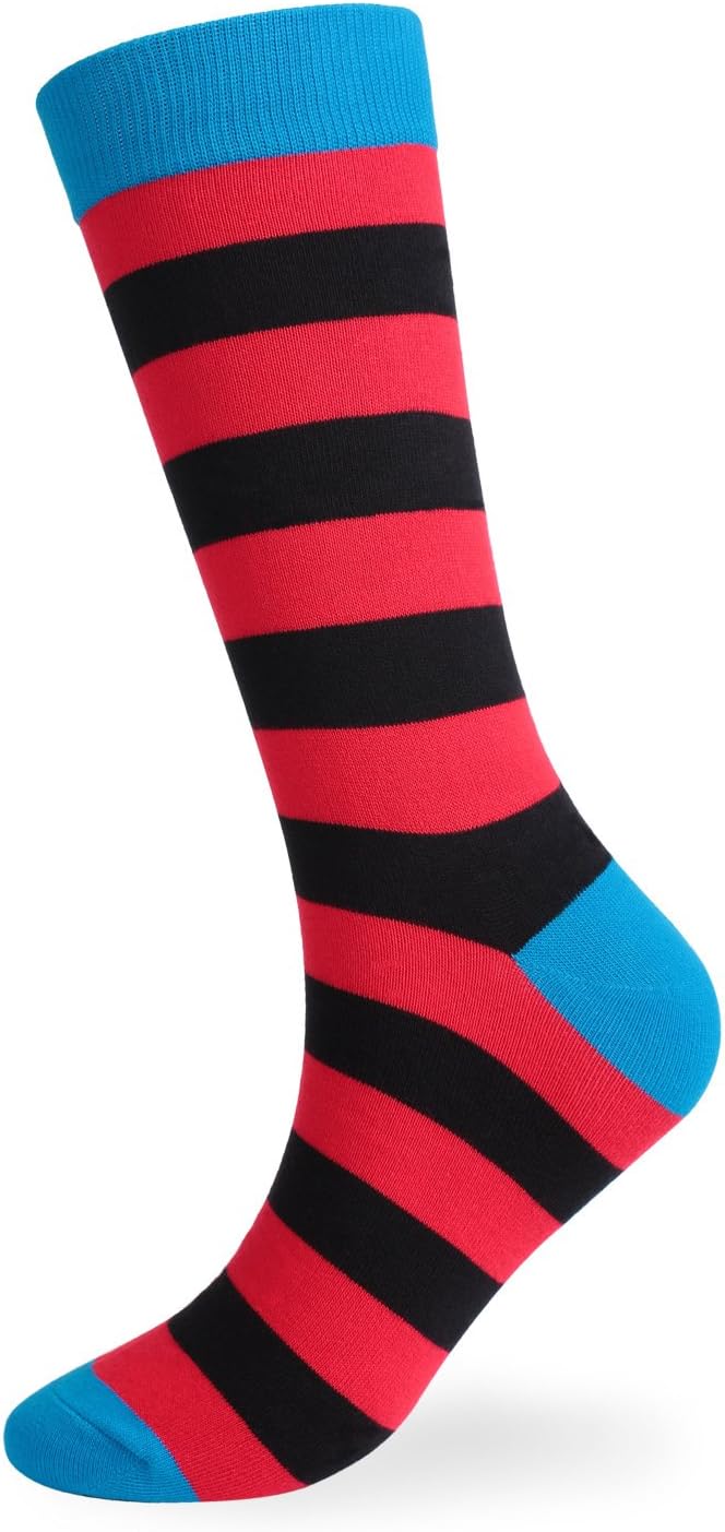 DRASEX Men's Dress Socks Funky Colorful Pattern Cotton Novelty Casual Crew Socks