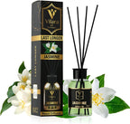 Luxury Reed Diffuser Set - 110ml Aromatherapy Diffuser with Natural Sticks, Aesthetic Room Decor, Long-Lasting Air Freshener for Home, Bathroom, and Office, Essential Oil Stick Diffuse (Jasmine Pack)