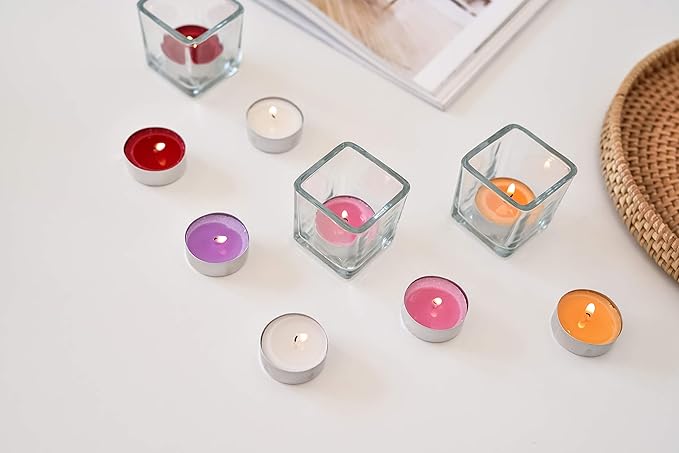 COCODOR Scented Tealight Candles/Tea Rose / 25 Pack / 4-5 Hour Extended Burn Time/Made in Italy, Cotton Wick, Scented Home Deco, Fragrance, Mother's day