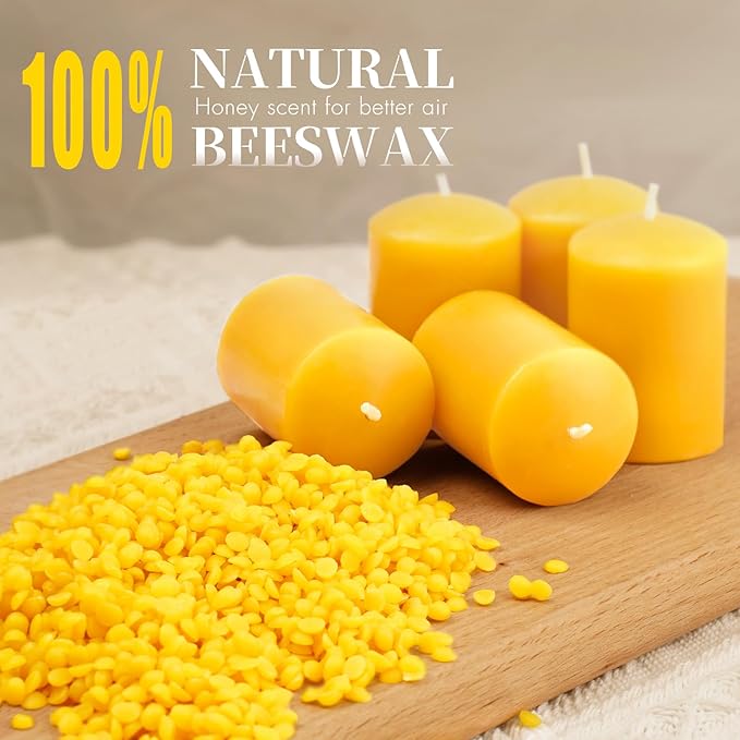 Beeswax Votive Candles 36 Pack Votive Candle Bulk,11-12 Hours Burn Time Unscented Beeswax Candle,100% Natural Pure Bees Wax Small Candles for Prayers Relax（36 Pack）