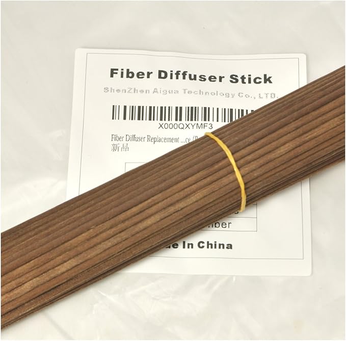 50 Pieces Fiber Reed Diffuser Replacement Refill Sticks for Aroma Fragrance (Brown, 8" x3mm)