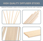 HOSSIAN Reed Diffuser Sticks - Reed diffusers-Reed Sticks -Diffuser Glass Bottles-Diffuser Refills- Natural Rattan Wood Replacement for Aroma Fragrance 50PCS(7.5"*3.5mm Primary Color)