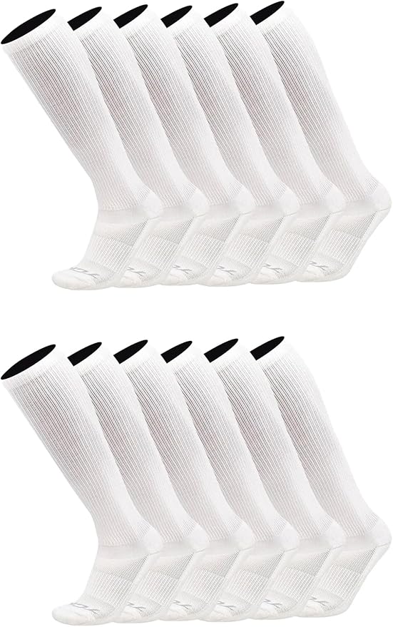 Over the Calf Work Socks for Men and Women 9-11 10-13 13-15 Moisture Wicking Tall Cushioned Knee High Boot Socks 6-pack