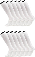Over the Calf Work Socks for Men and Women 9-11 10-13 13-15 Moisture Wicking Tall Cushioned Knee High Boot Socks 6-pack