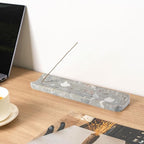 Koville Marble Incense Holder, Incense Holder for Sticks, Incense Sticks Holder Ash Catcher for Meditation Yoga SPA, Natural Stone Incense Burner, Home Table Decor (Grey)