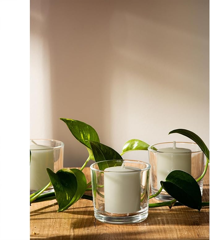 CANDWAX 15 Hour Votive Candles Set of 36 - Ivory Wedding or Emergency Candles - 1.5x1.7 inch Unscented Ivory