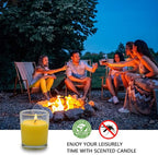 Small Citronella Candles Outdoor and Indoor Soy Wax Votive Candles for Party Dinner and Camping - 12 Hours Burn Time, Set of 12
