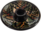 NOVICA Artisan Handmade Ceramic Incense Holder Geometric Round Green Peru 'Ancestral Constellation'