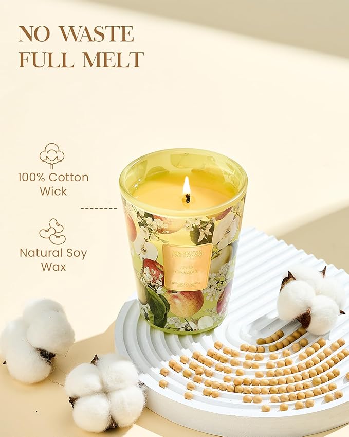 M&SENSE Apple Crumble Scented Natural Soy Wax Candle, 14.1oz 60 Hours Long Lasting Slow Burning Candles for Home Decor, Aromatherapy Candle for Stress Relief