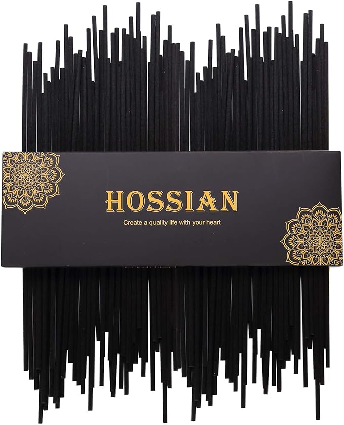 HOSSIAN Reed Diffuser Sticks - Reed diffusers-Reed Sticks -Diffuser Glass Bottles-Diffuser Refills- Natural Rattan Wood Replacement for Aroma Fragrance (10" Black)