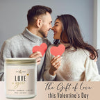 Valentines Day Gifts for Her, Valentine Candles -"I Love You" Candle, w/Eucalyptus & Geranium I I Love You Gifts for Her I Valentines Day Candle for Wife, Girlfriend I 9oz, 50Hr Burn, USA Made