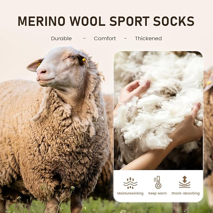 Wool Socks Mens - Extra Thick Winter Warm Merino Thermal Socks for Men