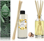 Urban Naturals Reed Diffuser Oil Refill Lemon Verbena with Lemon Zest, Bergamot, Vetiver, Cedarwood 8 oz + Free Reed Sticks, Made in The USA