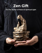 Ceramic Incense Burner for Cone & Coil – Faceless Buddha Statue for Protection & Zen Meditation, Home Decor to Ward Off Negativity