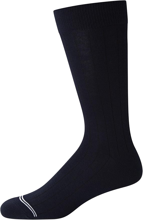 Nautica Mens Dress Socks - 5 Pack Breathable Comfort Stretch Crew-Length Work Socks for Men for Business Formal Wear (6-12.5)