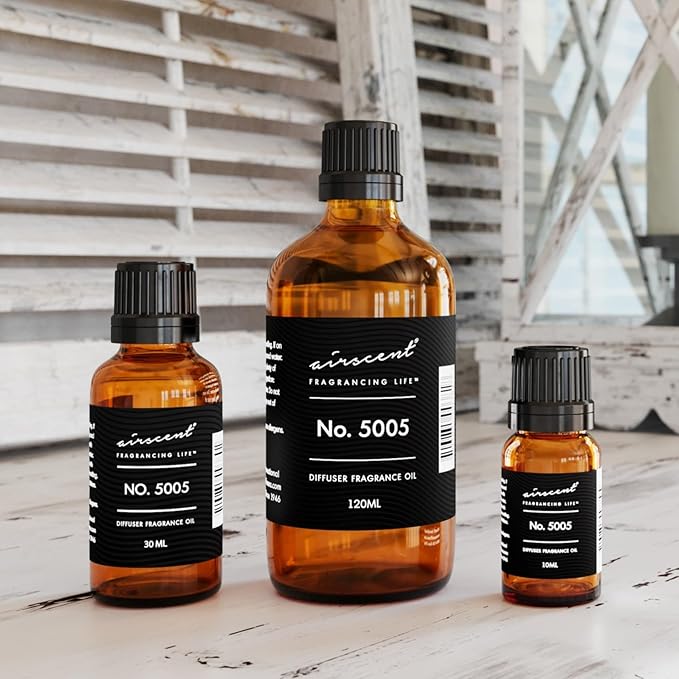 AirScent Diffuser Oil Inspired by TF's Oud Wood - No. 5005 Perfume Dupe - Fragrance Oil Blend for Ultrasonic and Waterless Diffusers and Crafting - 30 ml, 1 fl oz Glass Bottle with Dropper