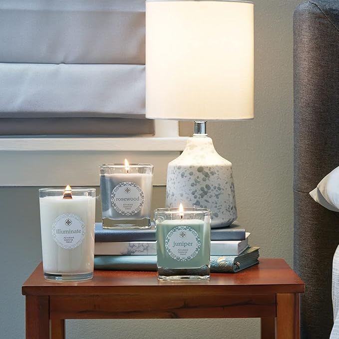 Root Candles Seeking Balance Wood Wick Spa Candle Aromatherapy Candles, 8-Ounce, Illuminate: Juniper Rosewood