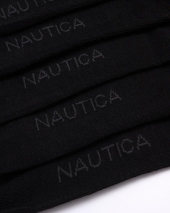 Nautica Mens Dress Socks - 5 Pack Breathable Comfort Stretch Crew-Length Work Socks for Men for Business Formal Wear (6-12.5)
