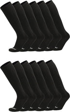 Over the Calf Work Socks for Men and Women 9-11 10-13 13-15 Moisture Wicking Tall Cushioned Knee High Boot Socks 6-pack