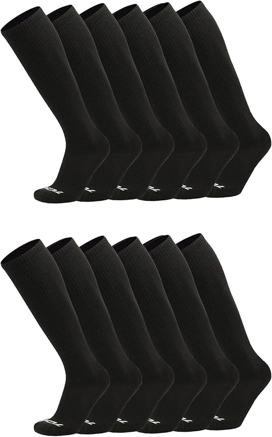 Over the Calf Work Socks for Men and Women 9-11 10-13 13-15 Moisture Wicking Tall Cushioned Knee High Boot Socks 6-pack