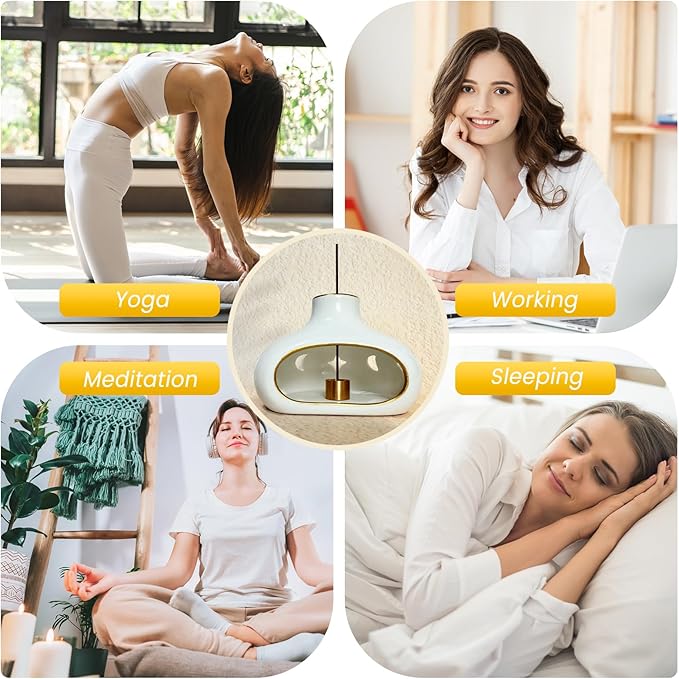 Ceramic Incense Holder Set-Handcrafted Palo Santo&Sage Cone Burner with Holes, Smudge Bowl for Meditation&Yoga-Palo Santo Holder-Home Decor for Relaxation, White