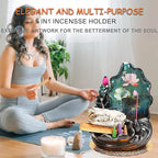 Mountain Waterfall Incense Burner，Backfall Incense Holder River, Incense Falls Meditation Decor for Room with Upgrade Incense Cones and Accessories (Applique)