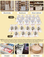 20 Pack Cedar Chips and Natural Dried Lavender Sachets Bags - Stop Clothes Damage, Cedar and Lavendar Home Fragrance Sachets for Drawers and Closets