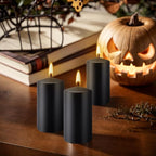 Set of 20 | 2-Inch Wide x 4-Inch Tall Black Pillar Candles - Decorative Unscented Pillar Candles, Long Burning Dripless Candle for Home Decor, Smokeless Large Pillar Candle for Wedding.