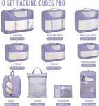 Veken 10 Set Packing Cubes for Travel Essential, Suitcase Organizer Bags in 4 Sizes, Carry-On Luggage Accessories with Large Laundry & Hanging Toiletry Bag, Must-Have for Airplane, Road Trip & Camping